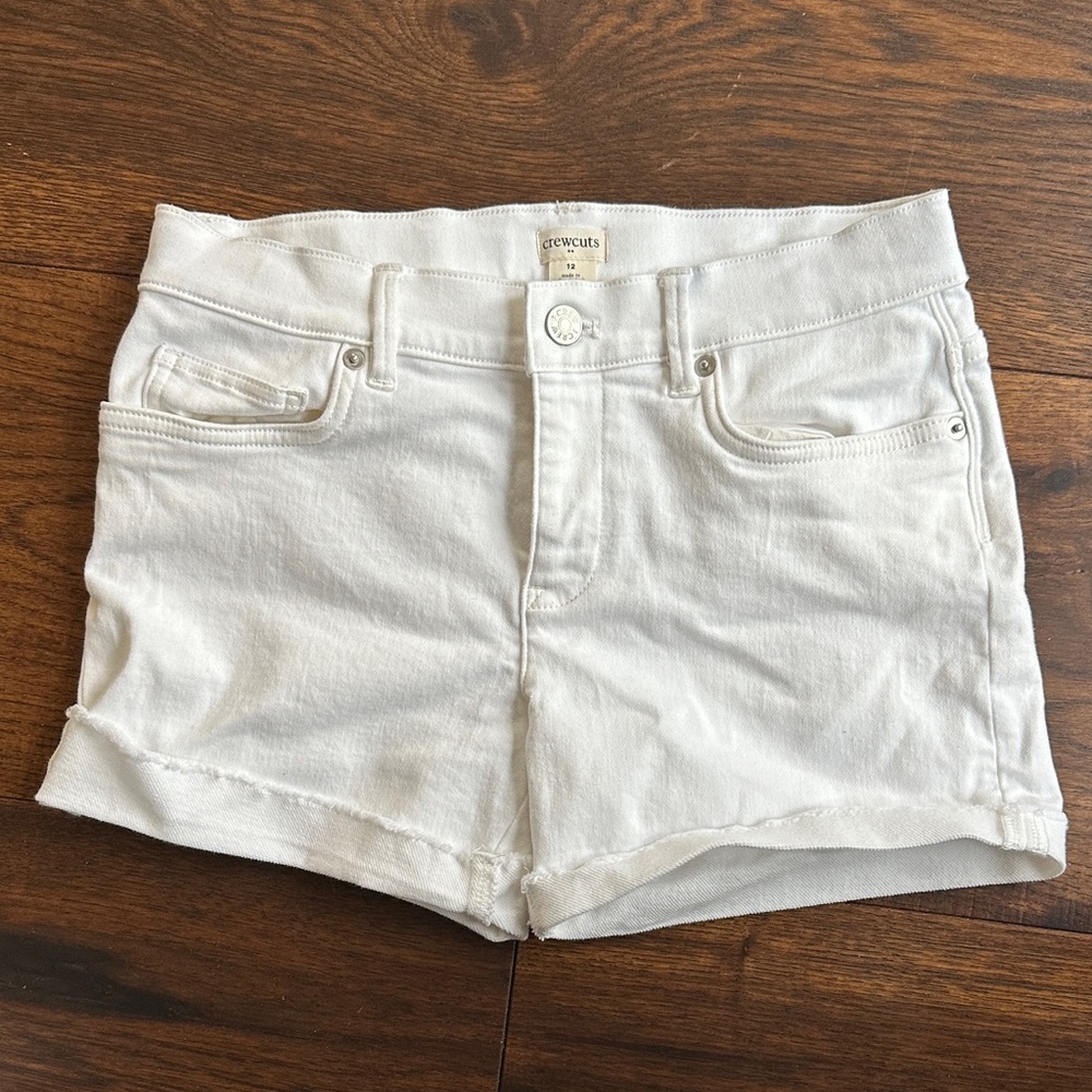 Crewcuts Bright White Denim Shorts never worn